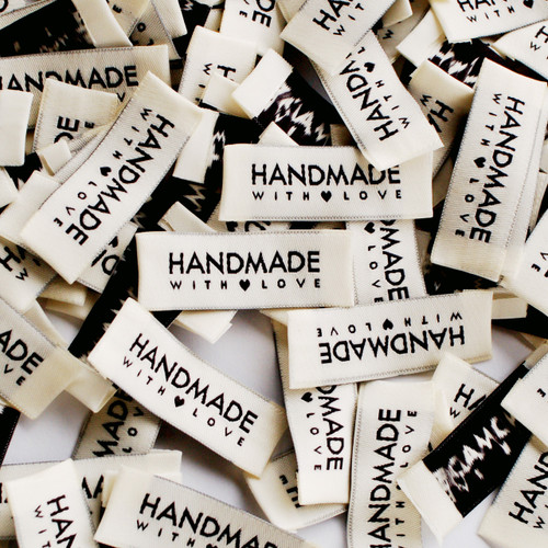 AGS Cyber sew-in clothing labels - 'Handmade with Love'